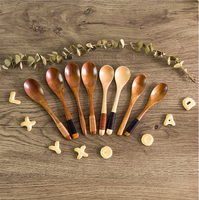 Cuillère en bois naturelle miniature de 12,5 cm à 14 cm