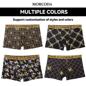 Bestseller da <span class=keywords><strong>uomo</strong></span> in maglia <span class=keywords><strong>Boxer</strong></span> slip oro nero mediorientale nuovo Design misto modelli di grandi dimensioni biancheria intima Logo vita rapida - Product Image 3