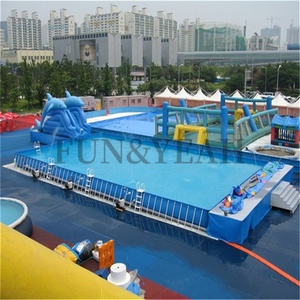 Parque acuático grande al aire libre, marco de juegos para niños, piscina a la venta, Metal extraíble, precio de fábrica, alta calidad, personalizado - Product Image 1