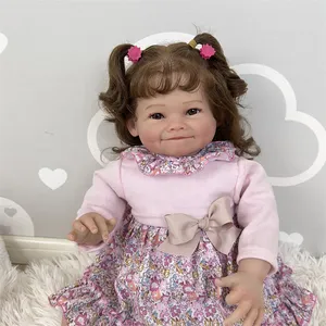 NPK 60cm3Dフェイスベベ生まれ変わったシリコンベビードールかわいいソフトリアルな生活生まれ変わった幼児人形のような甘い笑顔