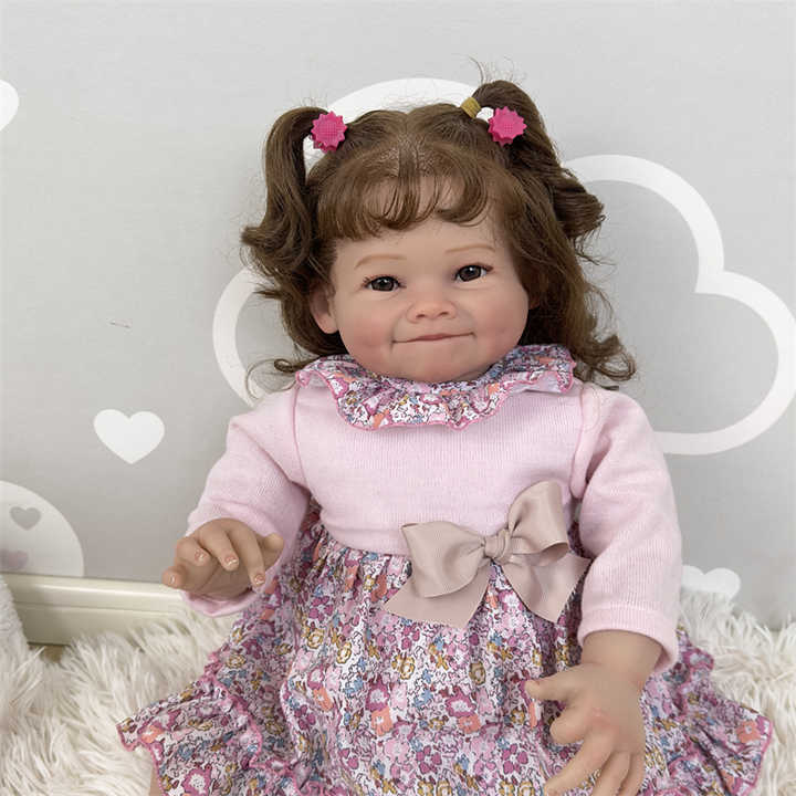 NPK 60cm 3D Face Bebe Reborn Silicone Baby Doll Cute Soft Realistic ...