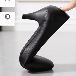Zapatos <span class=keywords><strong>de</strong></span> trabajo sin cordones <span class=keywords><strong>de</strong></span> cuero suave <span class=keywords><strong>de</strong></span> verano para mujer, tacones altos finos, diseño impermeable antideslizante, vestido Formal para auxiliares <span class=keywords><strong>de</strong></span> vuelo - Product Image 2