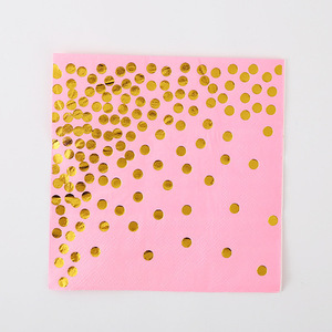 Assiettes, gobelets et serviettes jetables en papier avec estampage doré, <span class=keywords><strong>vaisselle</strong></span> de fête, fournitures de table - Product Image 4