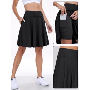 FOXA Knee Length Skorts For Women High Waisted Golf Tennis <b>Skirt</b> With Built In Shorts Breathable Casual Wear - Product Image 2
