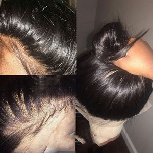 Mujeres Asiáticas 28 pulgadas, cabello humano virgen malayo sin pegamento, encaje frontal 360, peluca, cuerpo ondulado - Product Image 2