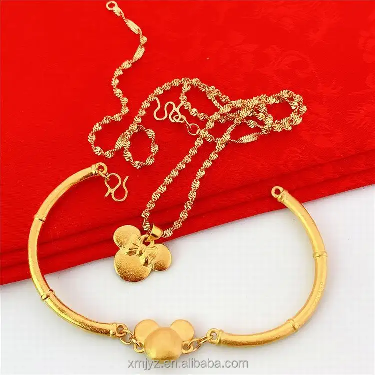 Vietnam Zand Goud Spongebob Vrouwelijke Set Persoonlijkheid Minimalistische Mickey Ketting Armband