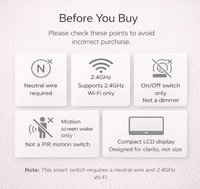 Interruptor de Luz Inteligente para el Hogar Lanbon L9 US, 2 Canales, Pantalla LCD, Control Remoto por Aplicación, con Plataforma Smart Living Tuya Smart Life