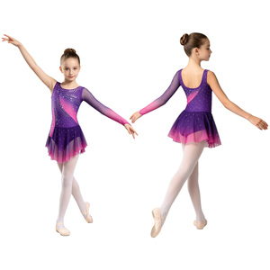 Ropa de baile de entrenamiento para niños de 6 a 16 años, ropa de actuación de baile para niñas, gimnasia rítmica, patinaje artístico, vestidos de baile lírico - Product Image 2