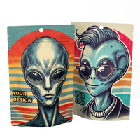 Sachets refermables en Mylar holographique personnalisés, étanches à l'air, anti-odeur, réutilisables, avec fermeture éclair, pour fleurs comestibles, aliments pour animaux de compagnie et gelées, avec marquage à chaud