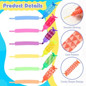 Mini Resaltadores de caramelo geométricos, resaltador <span class=keywords><strong>Pastel</strong></span> con forma de caramelo a granel, marcador de cincel, Resaltadores, suministros de oficina para el regreso a la escuela - Product Image 5