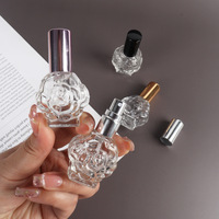Mini Botella de Perfume de 10 ml con Tapa de Rosca, Botella de Prueba con Forma de Rosa, Transparente y con Degradado de Color