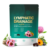 Gélules de drainage lymphatique OEM 21-en-1, 240 unités, capsules naturelles pour soutenir le système immunitaire et lymphatique, complément alimentaire à base de plantes