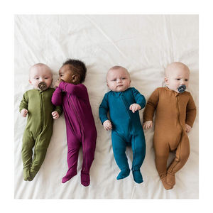 Custom Bamboo Cotton Newborn Onesie Footie Baby Footed Toddler <b>Pajamas</b> <b>Romper</b> Zipper Sleeper Infant Baby Clothes Jumpsuit <b>Romper</b> - Product Image 3