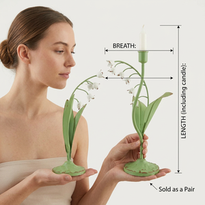 เชิงเทียนรูปดอกลิลลี่แห่งหุบเขาสีเขียวเหล็ก สำหรับตกแต่งบ้าน - Product Image 2