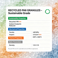 Granulés de PA6 recyclé, granulés de nylon 6, plastique d'ingénierie durable pour usages généraux et pièces automobiles