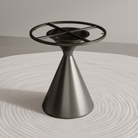 Pieds de table en acier plaqué, design moderne et luxueux, base ronde stable pour table basse, finition laquée.