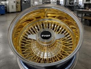 ล้อแม็กซ์ EVOR ขนาด 13x7 แบบ 72 ก้านไขว้/72 ก้านตรง/100 ก้านตรง ขอบยางสีขาว ขนาด 13 นิ้ว ซี่ลวดสีทอง - Product Image 2