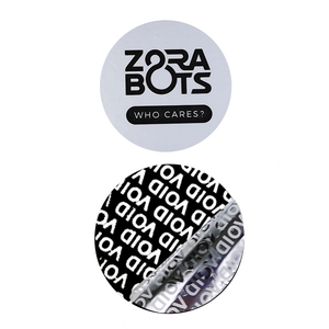 Autocollants ronds personnalisés VOID anti-effraction, étiquettes de sécurité argentées avec motif VOID révélateur à l'effraction, vente en gros personnalisée en vrac - Product Image 1