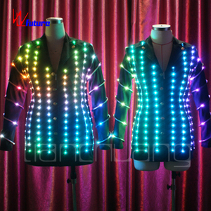 Veste LED futuriste lumineuse RGB pour femme, costume de scène pour DJ, danseuse, boîte de nuit, festival, concert, spectacle - Product Image 3