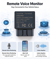 Traceur GPS de voiture TrackTok CY01PRO 4G SA LTE/GPRS avec moniteur vocal, suivi en temps réel, installation facile, application gratuite, localisateur