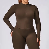 Vêtements de yoga pour femmes grandes tailles, séchage rapide, Pilates, course à pied, t-shirt décontracté à manches longues, vêtements de sport et de fitness