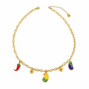 Style végétal Maïs Rouge Piment Chaud Colliers Fruits Frais Dragon Fruit Pastèque Collier Doux Femmes Accessoires Bijoux - Product Image 5