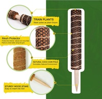 Bâton de mousse empilable en Coco Coco Totem Creepers Support de plante 20 fruits mouche autocollant Twist Ties Monstera plantes en pot pousser vers le haut