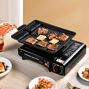 デュアルフューエルストーブ1-バーナー7650 BTU調整可能屋外調理プロパンブタンストーブアダプターホース付き - Product Image 5