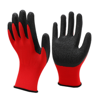 Guantes de Trabajo de Seguridad Recubiertos de Látex con Forro de Poliéster 13G, Resistentes a las Arrugas, Antideslizantes y Resistentes al Desgaste