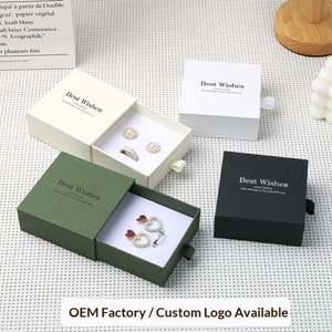 Caja de Joyería Cuadrada de Alta Calidad con Forro de Película de PE e Impresión de Lámina Dorada para Anillos, Aretes, Collares y Pulseras - Product Image 4