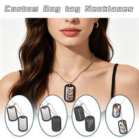 Colliers pendentifs Dog Tag personnalisés en acier inoxydable, breloques plaques nominatives gravées, accessoires de mode minimalistes, prix coûtant