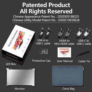 Moniteur portable double 14 pouces pour les affaires et le travail quotidien, triple moniteur pour ordinateur portable avec ports HDMI et USB-C - Product Image 6