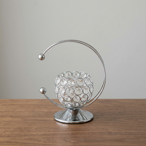 Half Moon <b>Silver</b> Crystal Tea Light Candle Holder Elegant Other Types of Candle Holders <b>Lanterns</b> Candle Jars - Product Image 5