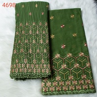 4698 Dentelle suisse en voile, dentelle africaine nigériane Lafaya, ensemble de 5 yards + 4 yards de dentelle en coton, tissu de Dubaï