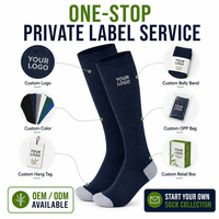 Chaussettes de compression en bambou personnalisées 15-20 20-30 mmHg, chaussettes de soutien montantes jusqu'au genou, OEM, marque privée pour hommes et femmes