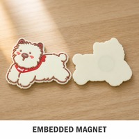 Aimant de réfrigérateur en PVC souple personnalisé avec chien de dessin animé en relief 3D, autocollant mignon pour animaux, souvenir pour animalerie