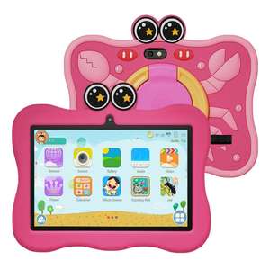 Tablet PC Infantil BDF 2025 de 7 Pulgadas con WiFi, Funda de Silicona con Diseño de Cangrejo, 2GB+32GB, Android 8.1, Tablet de Cuatro Núcleos - Product Image 1