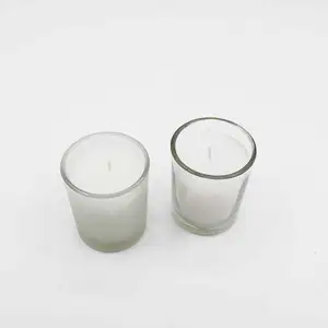 Transparent and frosted glass cup paraffin wax candle scented customize decor scented candles low moq