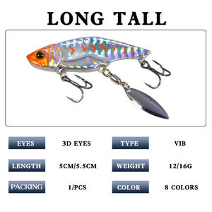 Leurre vibrant 5,5 cm 16 g pour la pêche au bar, appât de fond avec spinner - Product Image 5