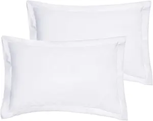 Luxe haute Densité Soyeux Lisse 100% Coton Satinette Coussin Taies d'oreiller avec Fermeture D'enveloppe