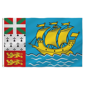 Bandera de San Pierre y Miquelón de 3x5 pies, bandera de calidad con colores vivos y resistentes a la decoloración, banderas nacionales para eventos deportivos en interiores/exteriores - Product Image 1