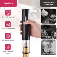 Ouvre-vin électrique 4 en 1, accessoires pour vin, cadeaux de festivals, fonctionnement à piles, avec bouchon à vin