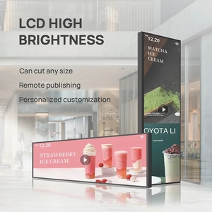 Süpermarket 58.4 reklam için <span class=keywords><strong>Led</strong></span> ekranlar inç reklam streç Bar LCD geniş Ultra geniş kenar ekran