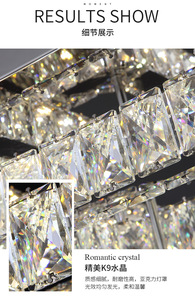 Đèn chùm pha lê sang trọng kiểu mới đèn <span class=keywords><strong>LED</strong></span> hình vuông biệt thự khách sạn đèn trần hiện đại - Product Image 6