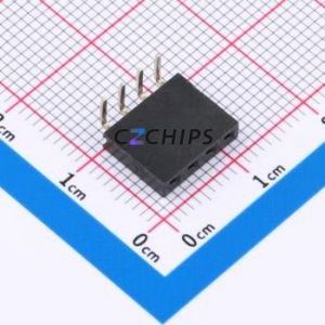 FH2.54-06-04PWD Pin Socket Bent Lead Through Hole,P=2.54mm Connector 1x4P 2.54mm Square Hole Right Angle Insert - Product Image 1