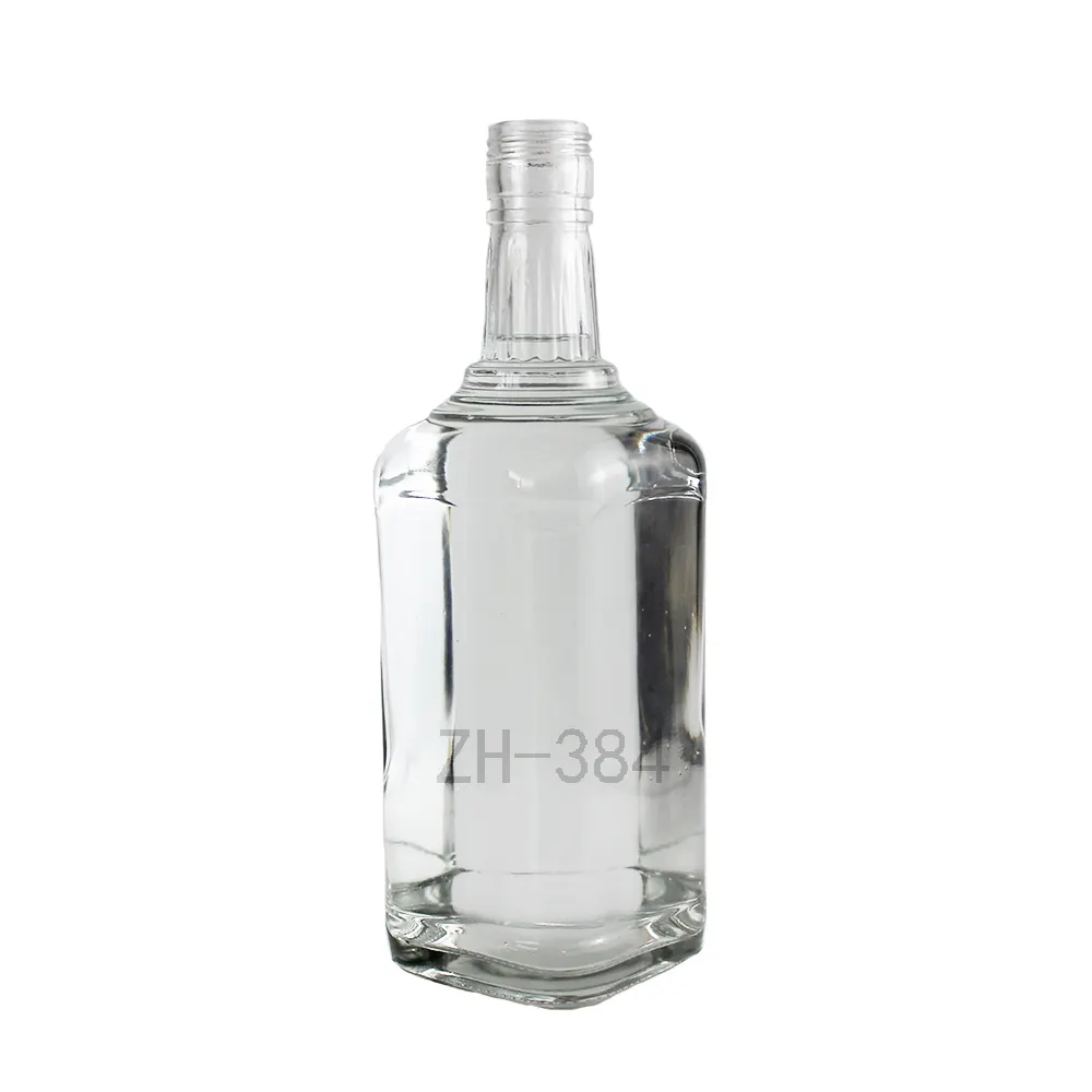 Botella de licores de vidrio de calidad premium de 700ml con corcho para marca personalizada al por mayor