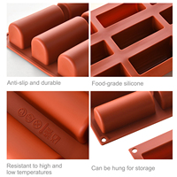 Moule en silicone antiadhésif à 9 cavités cylindriques pour glaçons, gâteaux roulés et chocolats – Accessoire de pâtisserie