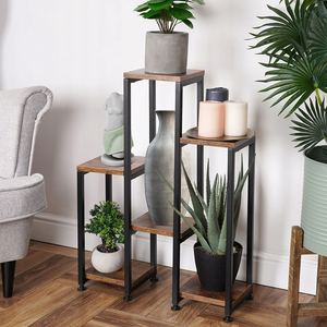 رف زهور خشبي بـ 6 طبقات، حامل نباتات معدني، رف عرض نباتات داخلي للزوايا، حامل زهور متعدد، أرفف تخزين وتنظيم - Product Image 2