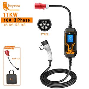 Cargador Portátil para Vehículos Eléctricos de 11KW con WIFI, Aplicación Inteligente, Tipo 2, Nuevo Enchufe CEE de 5 Pines y 16A, Cable de Carga - Product Image 4