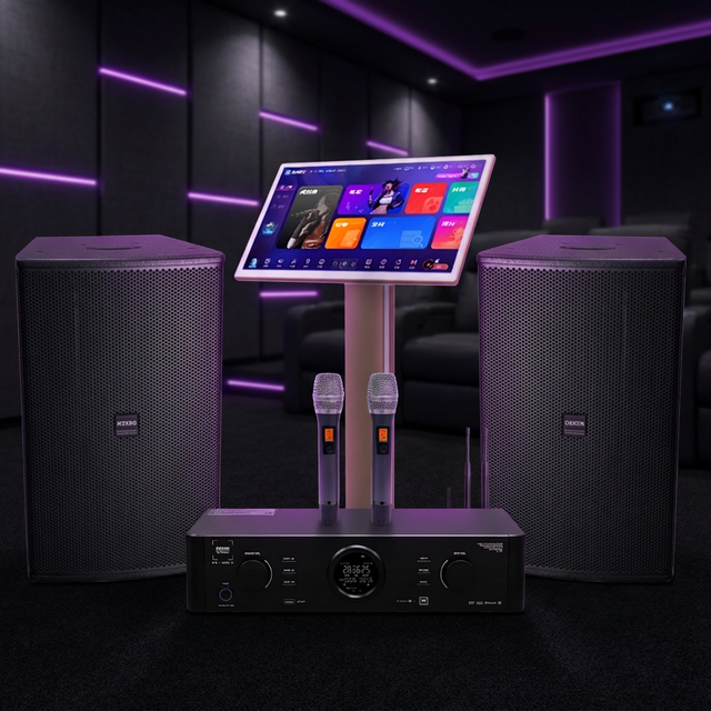 All-in-One KTV Sound System Package 12" High Power Speakers + 3-in-1 DSP Amplifier + T10S HD Song Selection System with Mic